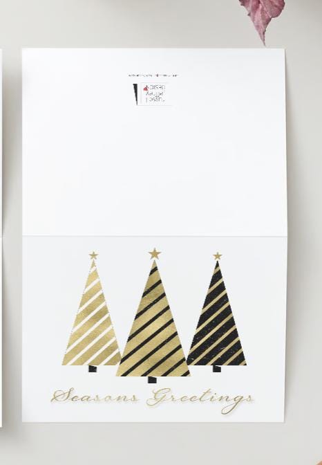 Modern Gold Christmas Card – Seasons Greetings Printable (5x7" Digital Download)