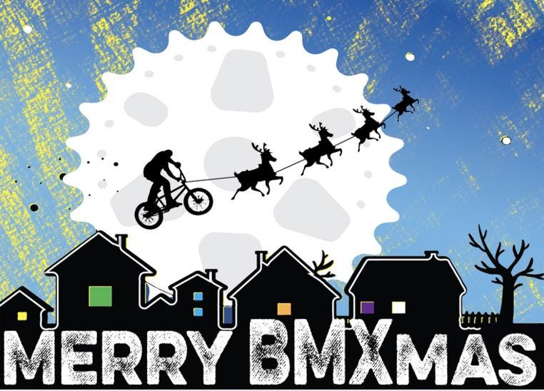 Digital Download Merry BMXmas Christmas Card | BMX-Themed Holiday Printable Greeting Card