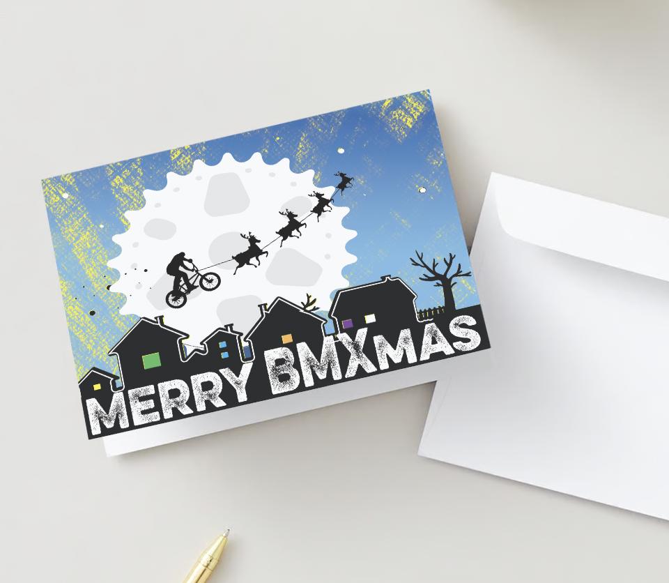 Digital Download Merry BMXmas Christmas Card | BMX-Themed Holiday Printable Greeting Card