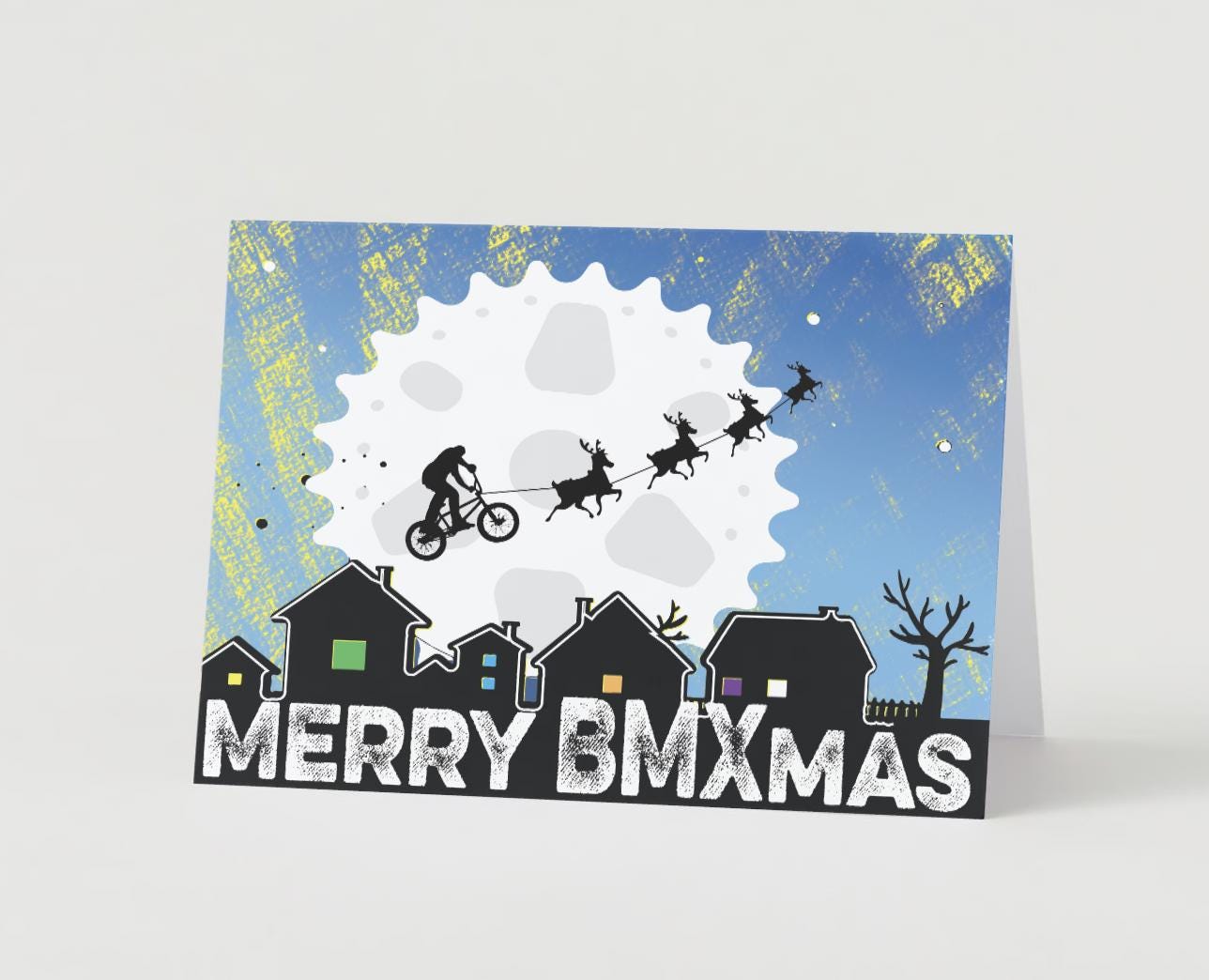 Digital Download Merry BMXmas Christmas Card | BMX-Themed Holiday Printable Greeting Card