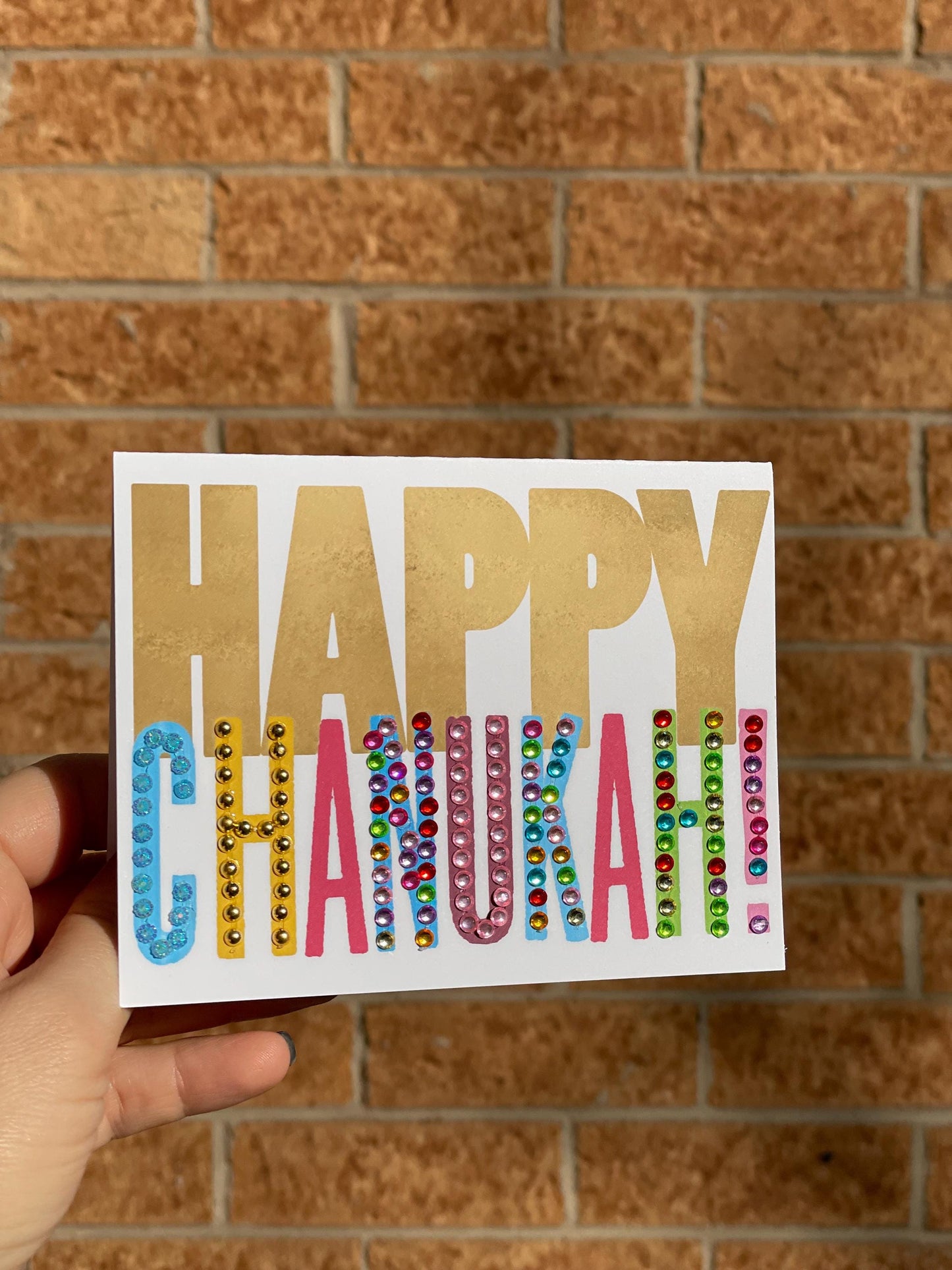 Handmade Hanukkah Card with Happy Chanukah Design | Unique Jewish Holiday Greeting Card