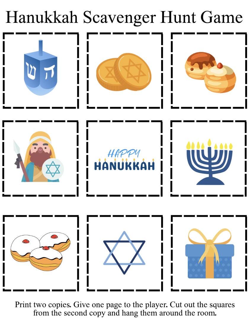 Hanukkah | Chanukah Scavenger Hunt Game