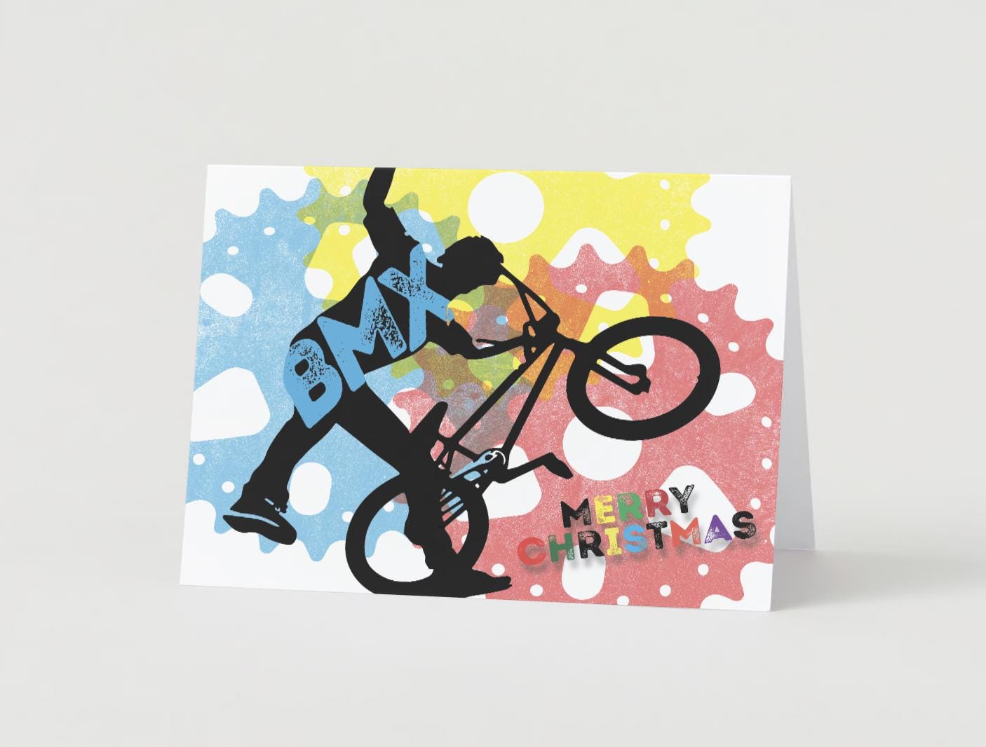 Digital Download Merry Christmas BMX Card | BMX-Themed Holiday Printable Greeting Card