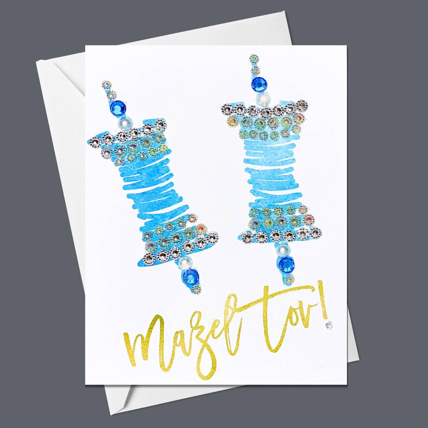 Blue Torah Scroll Greeting Card for a Bar Mitzvah