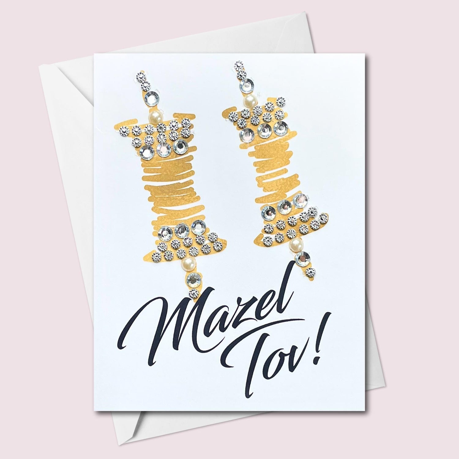 Handmade Embellished "Mazel Tov" Card: Bar/Bat Mitzvah, Milestone