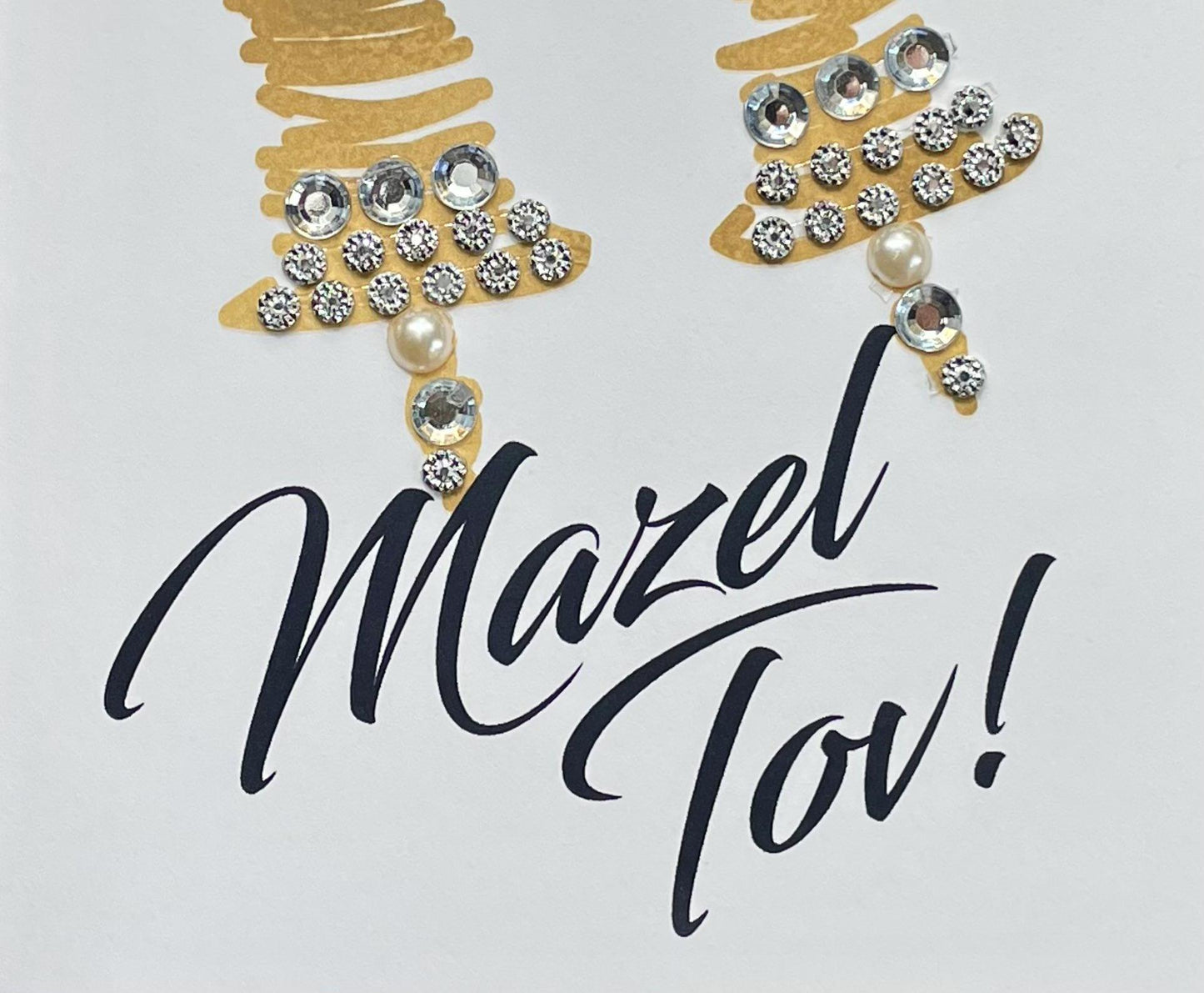 Handmade Embellished "Mazel Tov" Card: Bar/Bat Mitzvah, Milestone
