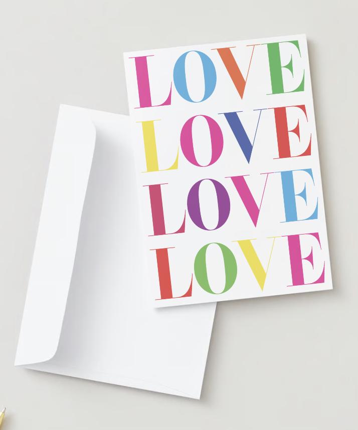 Colorful LOVE Printable Card | Digital Download Valentine’s Card | Instant Download Rainbow Love Card