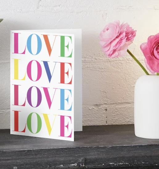 Colorful LOVE Printable Card | Digital Download Valentine’s Card | Instant Download Rainbow Love Card