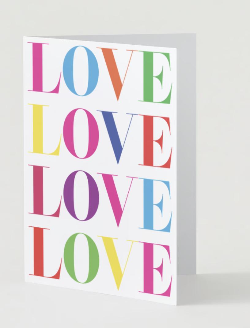 Colorful LOVE Printable Card | Digital Download Valentine’s Card | Instant Download Rainbow Love Card