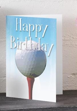 Golf Birthday Card: Printable Golf Ball Design (PDF)