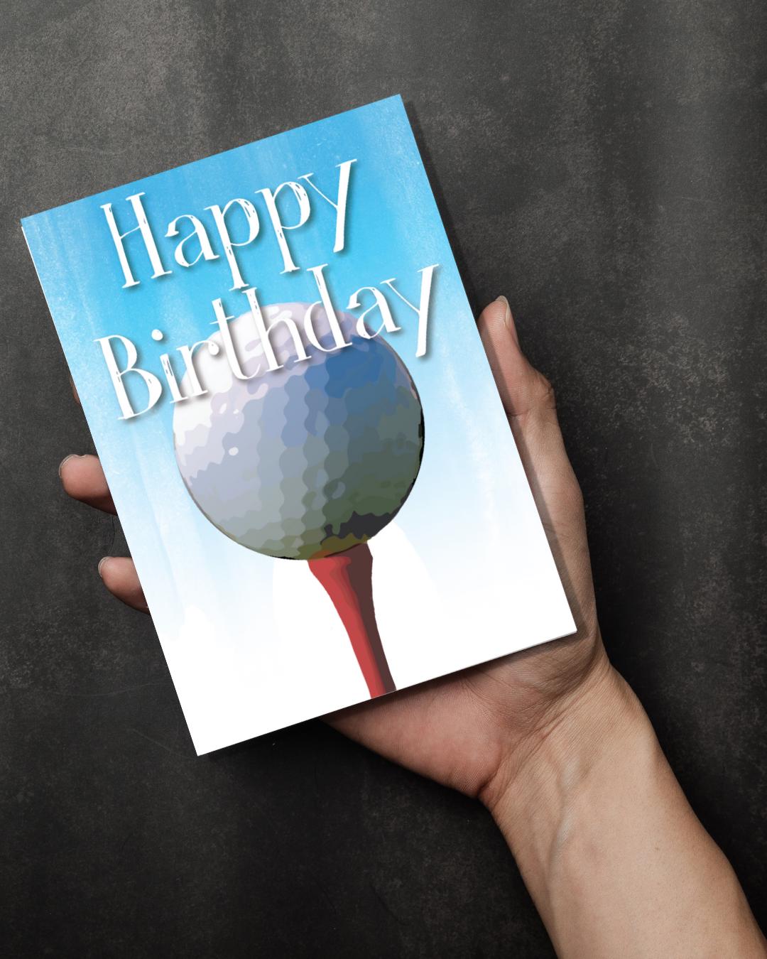 Golf Birthday Card: Printable Golf Ball Design (PDF)