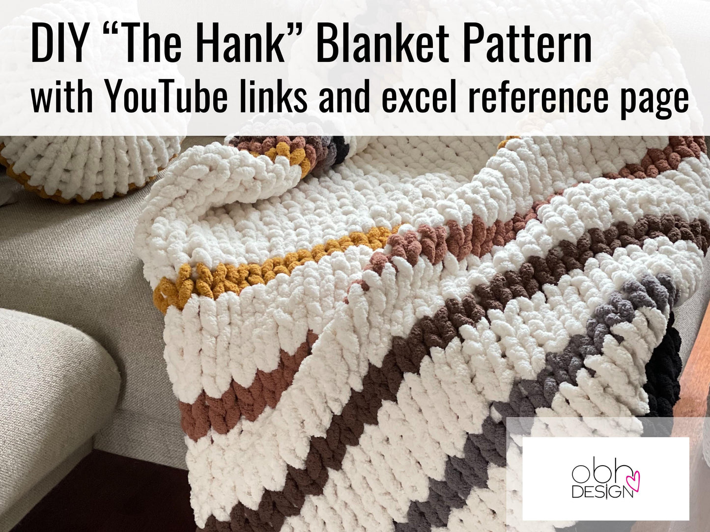 Chunky Chenille Blanket Finger Knitting Pattern: Easy DIY Throw (PDF)
