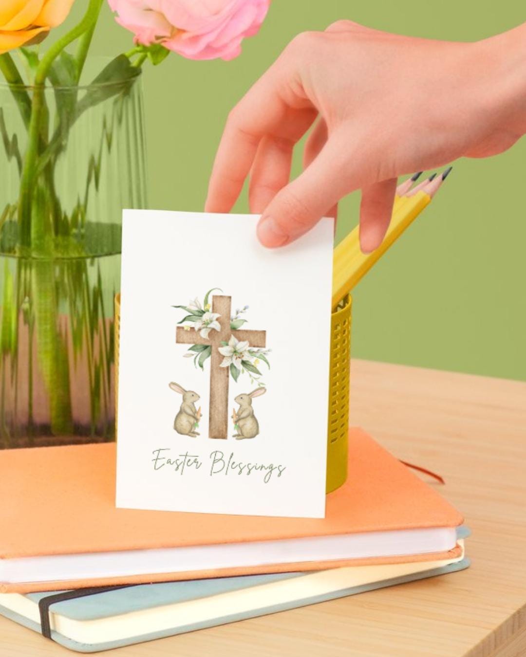 Easter Blessings Digital Greeting Card - Printable Card