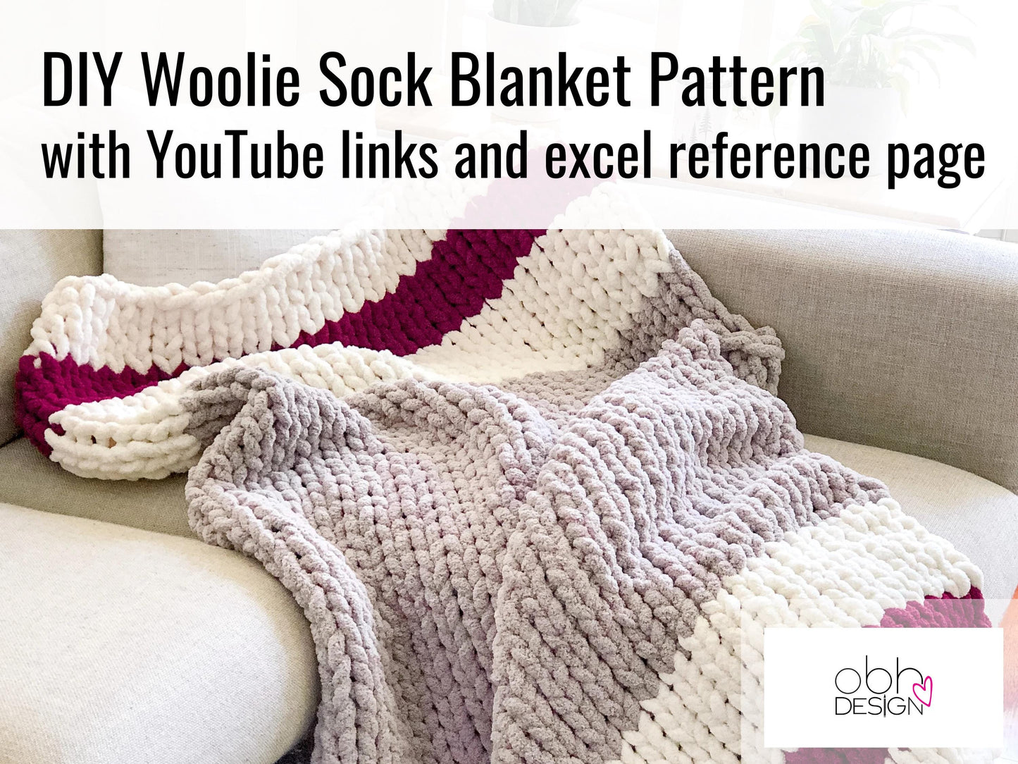 Chunky Chenille Finger Knit Blanket Pattern: Beginner DIY Throw (PDF Pattern)