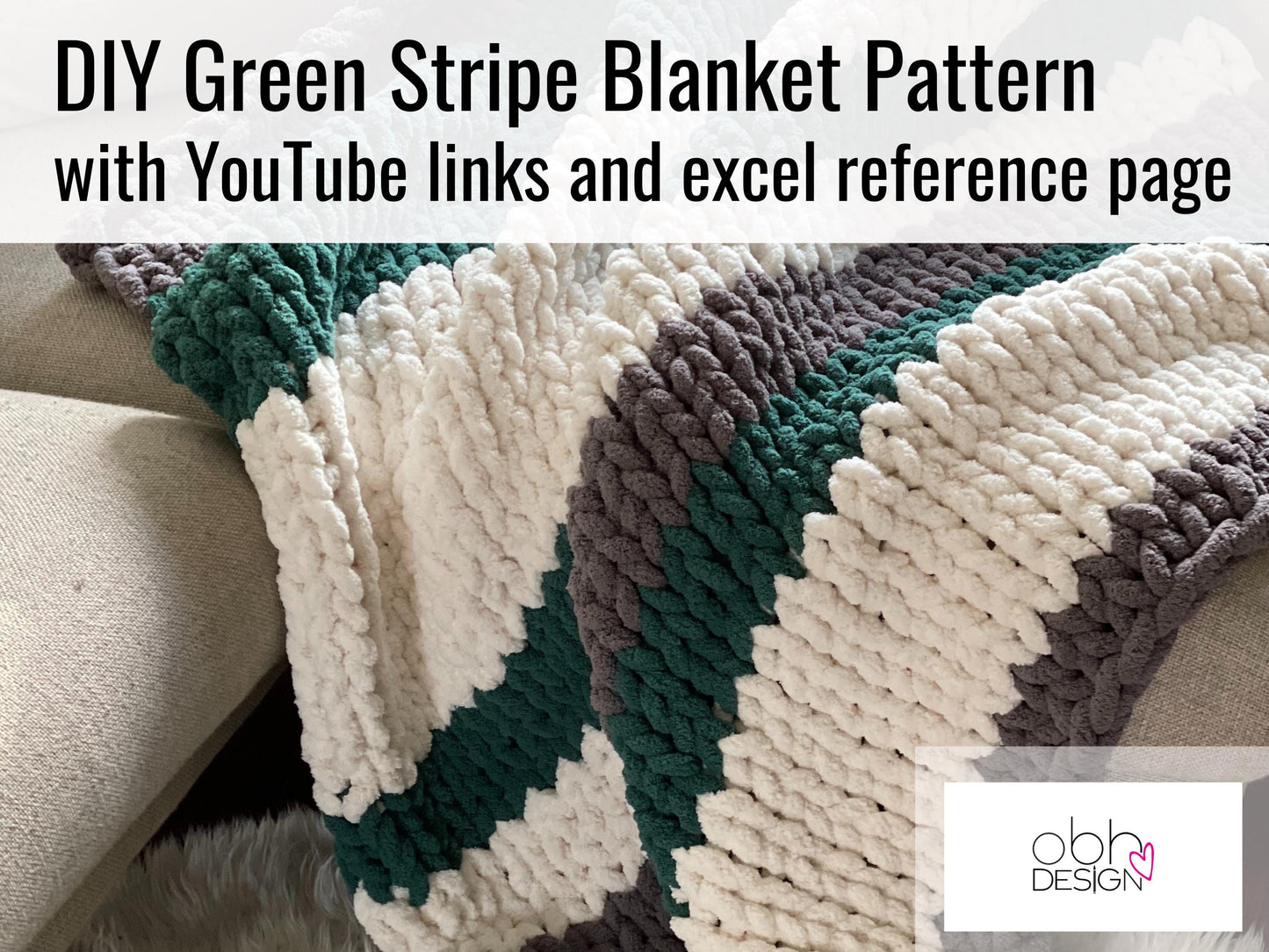Chunky Chenille Blanket Pattern: Finger Knit DIY Throw (PDF Pattern)