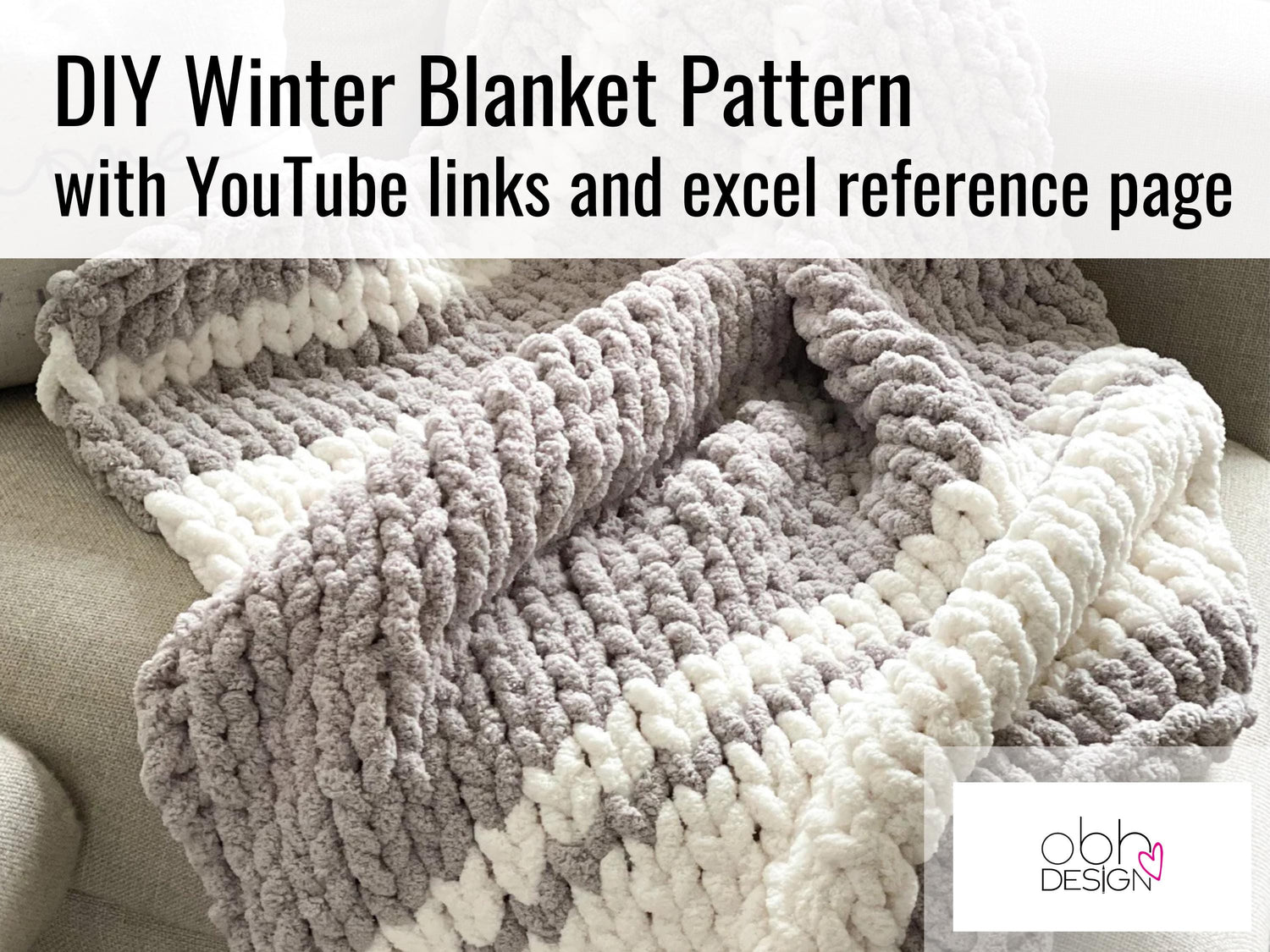 Chunky Chenille Blanket Finger Knitting Pattern: Easy DIY Throw (PDF Pattern)