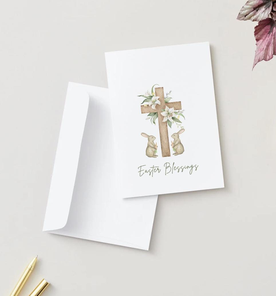 Easter Blessings Digital Greeting Card - Printable Card