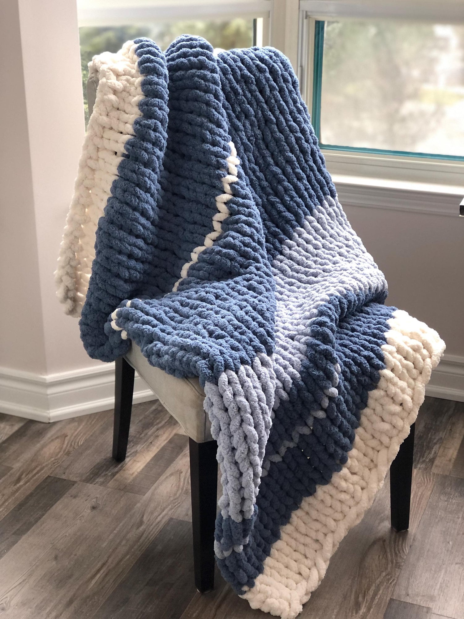 HANDKNIT PATTERN ~ Cottage Blue | Blue Belle ~ Chunky Chenille ~ Off By Heart Design ~ DIY