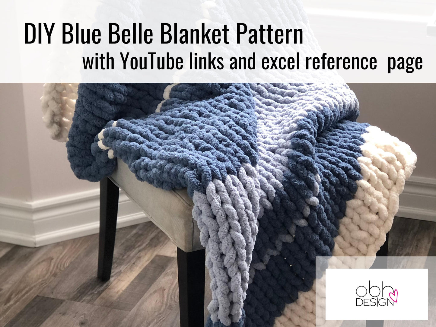 HANDKNIT PATTERN ~ Cottage Blue | Blue Belle ~ Chunky Chenille ~ Off By Heart Design ~ DIY