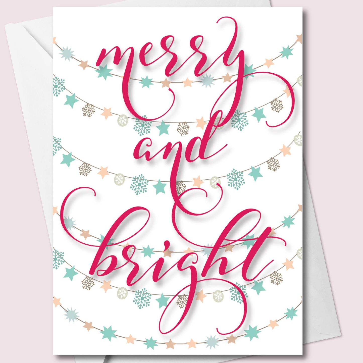 Merry & Bright Ornament String Card (PDF | Digital Download) 5"x7"