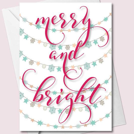 Merry & Bright Ornament String Card (PDF | Digital Download) 5"x7"