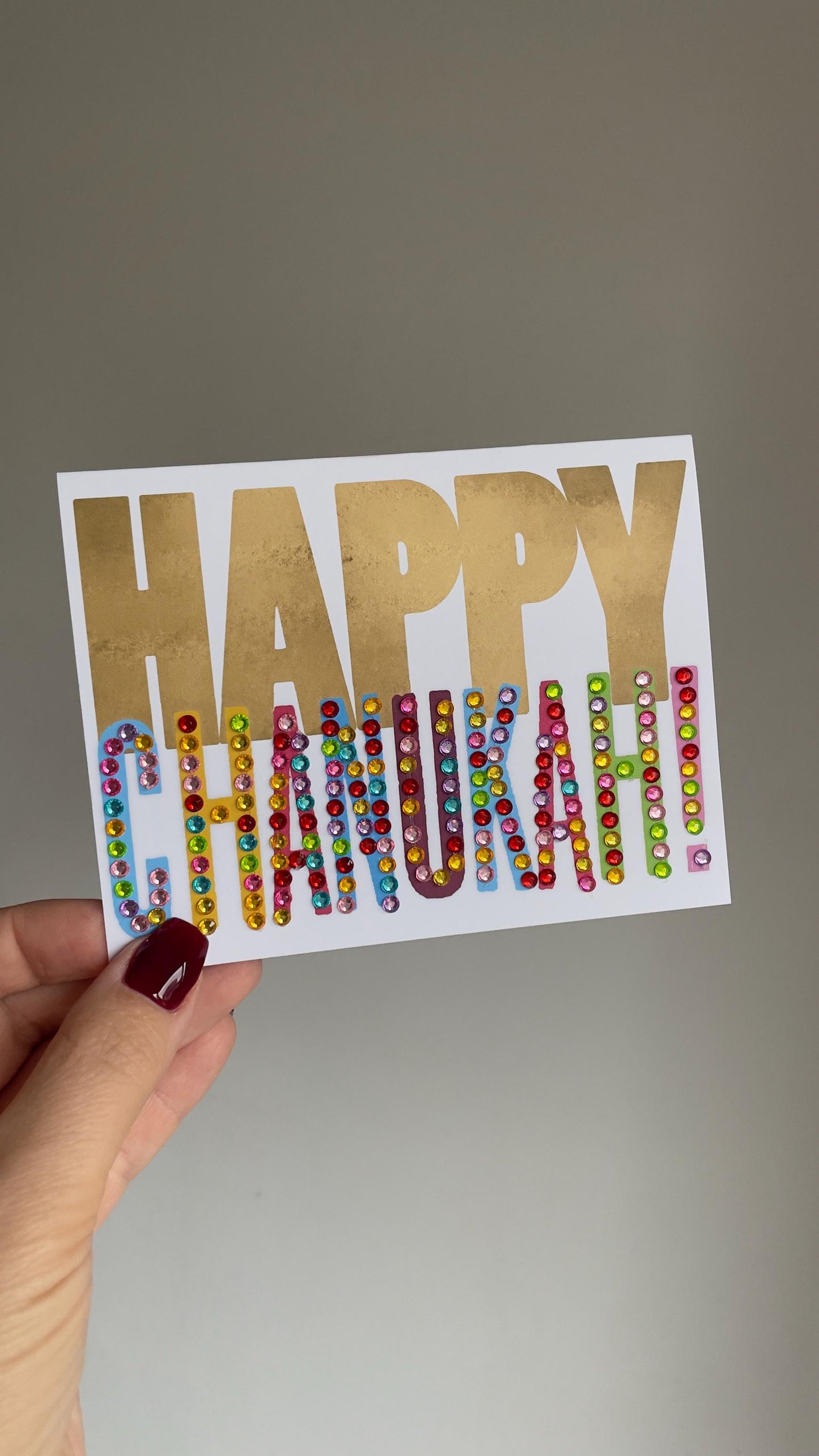 Handmade Hanukkah Card with Happy Chanukah Design | Unique Jewish Holiday Greeting Card