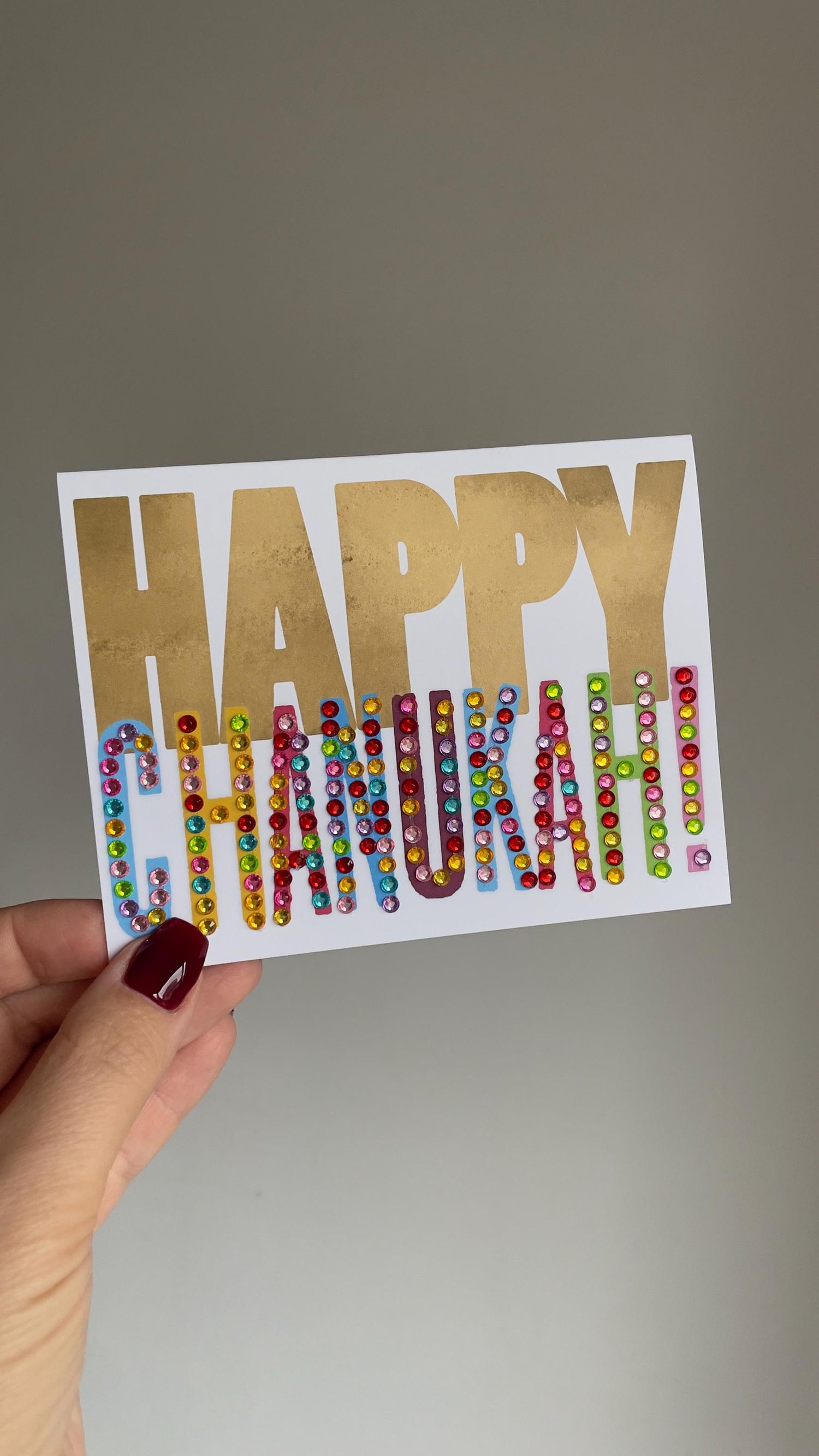 Handmade Hanukkah Card with Happy Chanukah Design | Unique Jewish Holiday Greeting Card