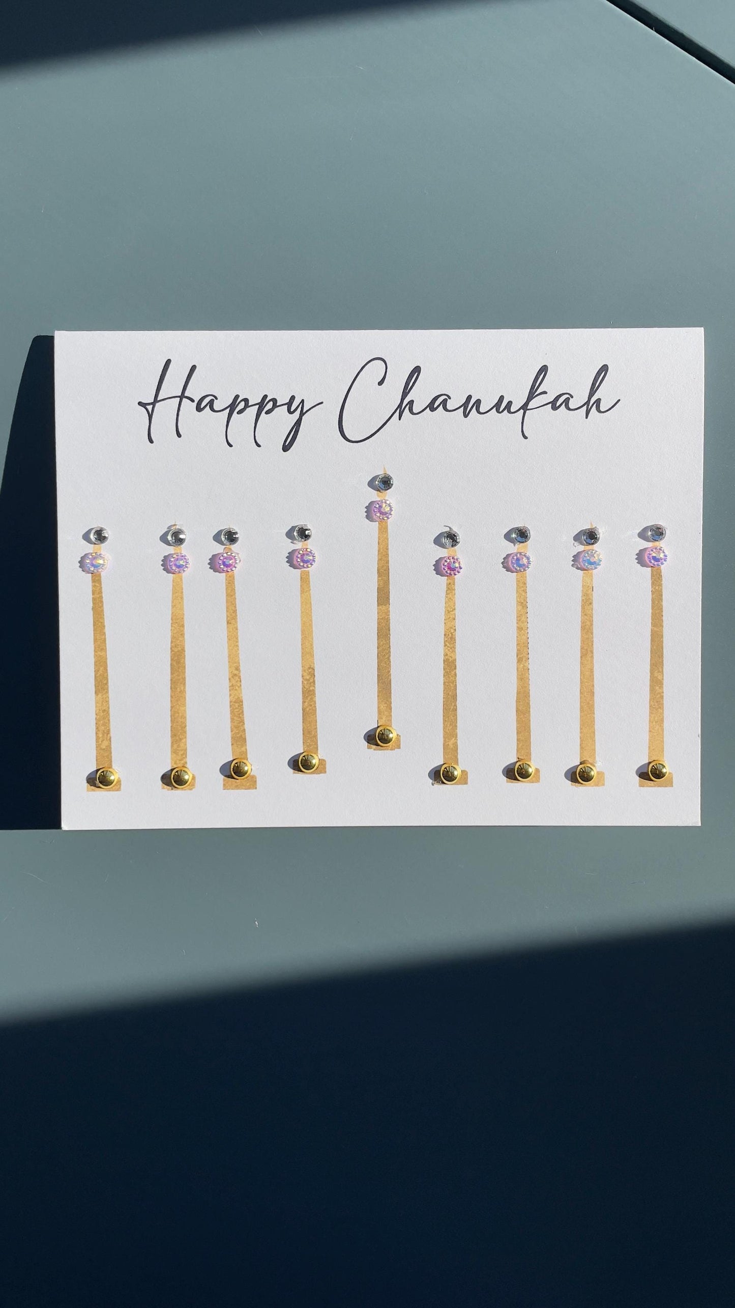 Handmade Hanukkah Card | Minimalist Menorah Design | Chanukah Greeting Card
