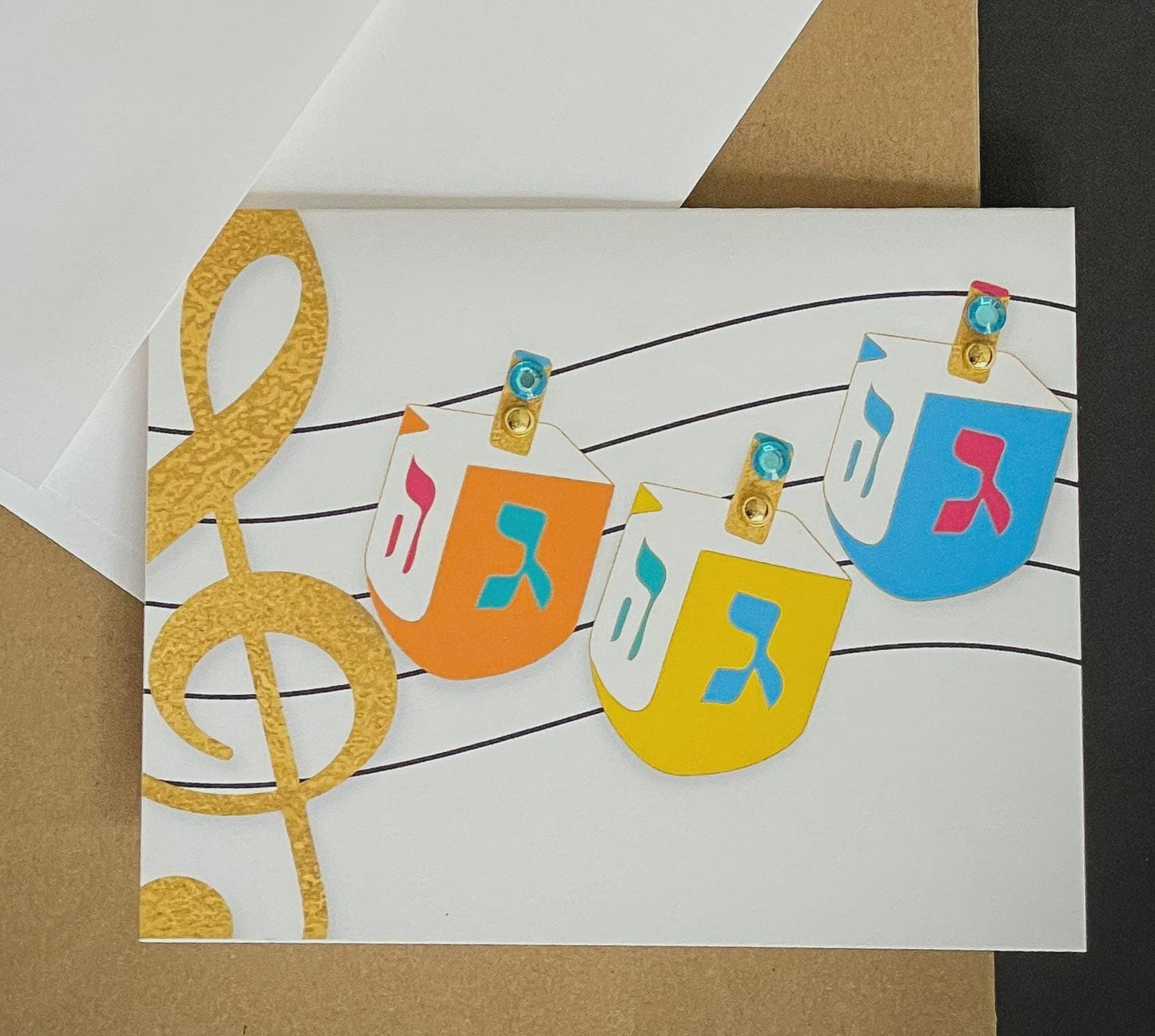 Dreidel Hanukkah Card | Chanukah Greeting Card