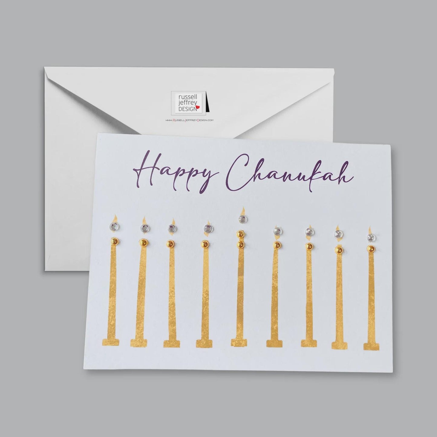 Handmade Hanukkah Card | Minimalist Menorah Design | Chanukah Greeting Card