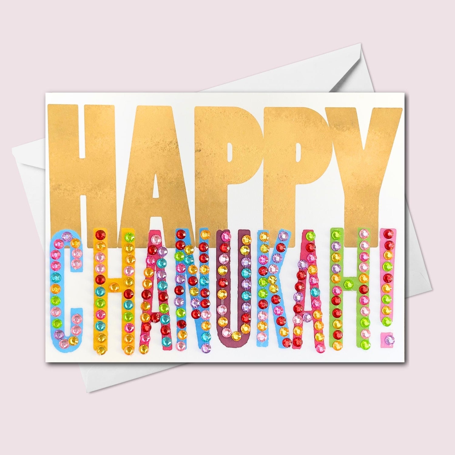Handmade Hanukkah Card with Happy Chanukah Design | Unique Jewish Holiday Greeting Card