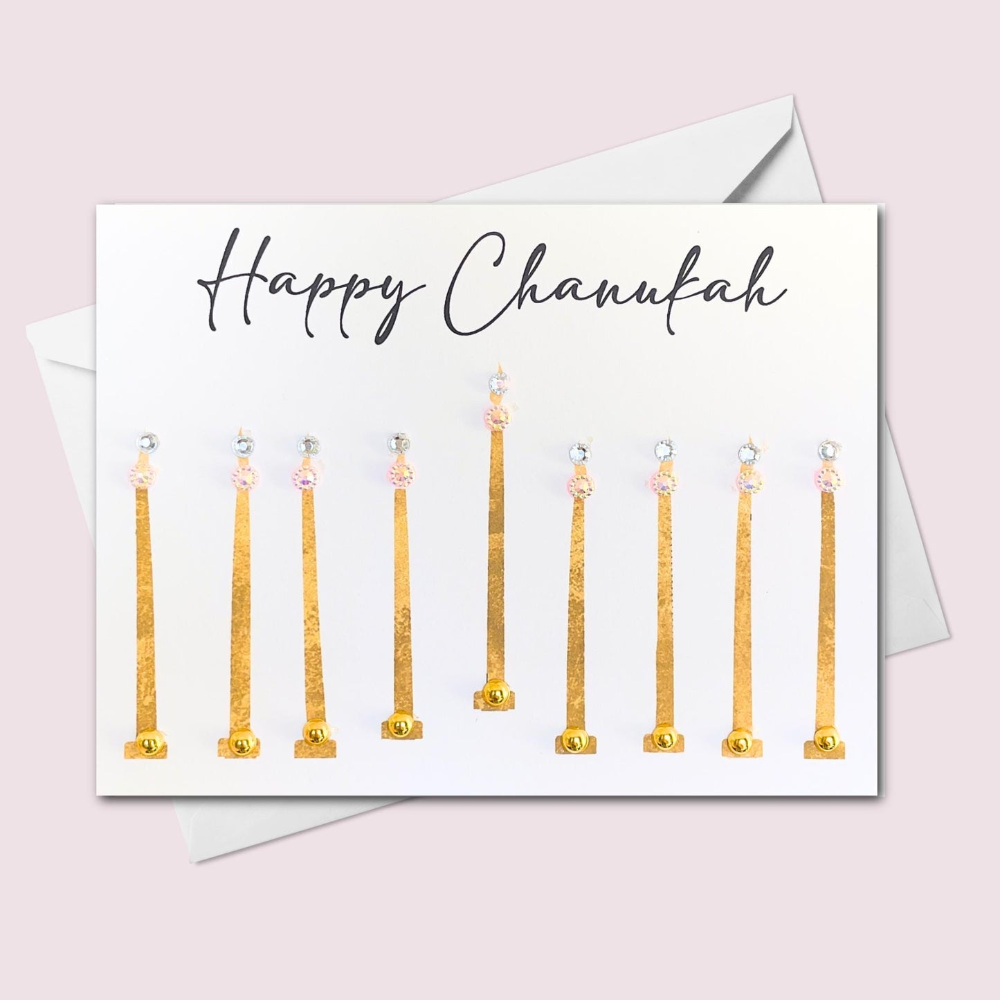 Handmade Hanukkah Card | Minimalist Menorah Design | Chanukah Greeting Card