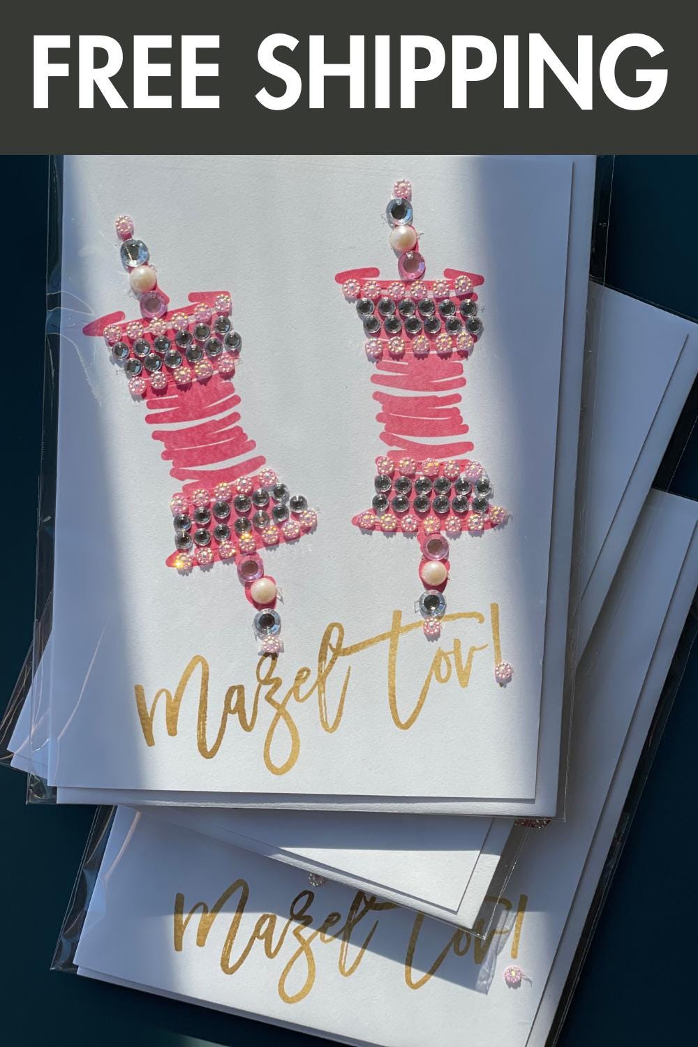 Pink Torah Scroll Greeting Card for a Bat Mitzvah