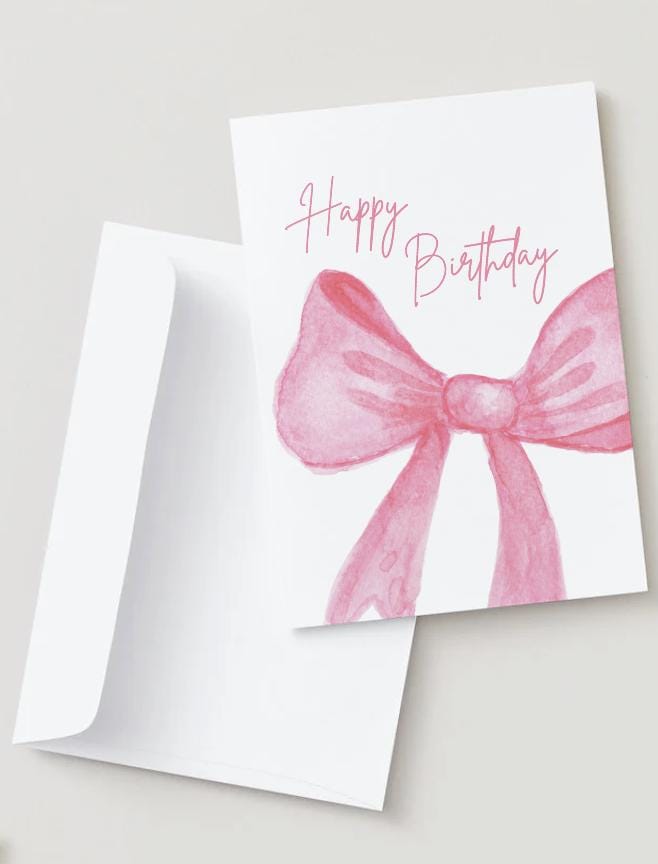 Happy Birthday Bow Birthday Card | Printable (Digital Download)