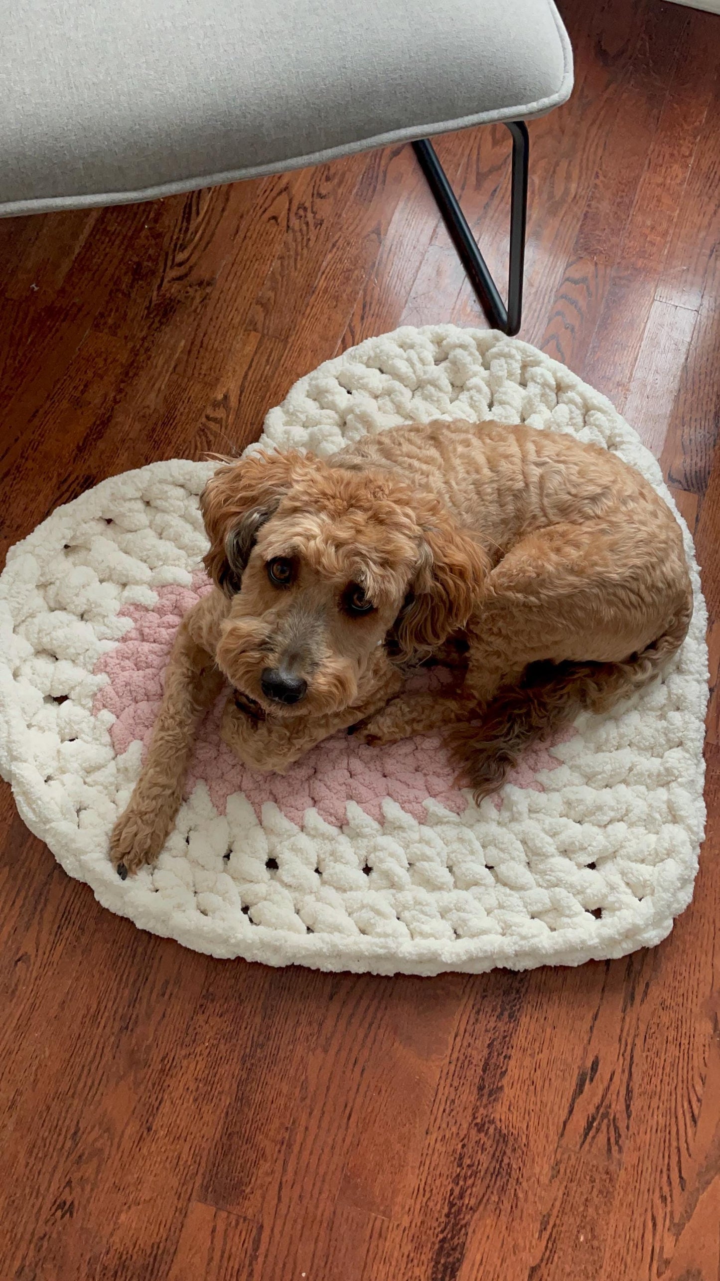Heart-Shaped Finger Crochet Pattern – Chunky Chenille DIY Valentine Pet or Playmat Rug (PDF Pattern)