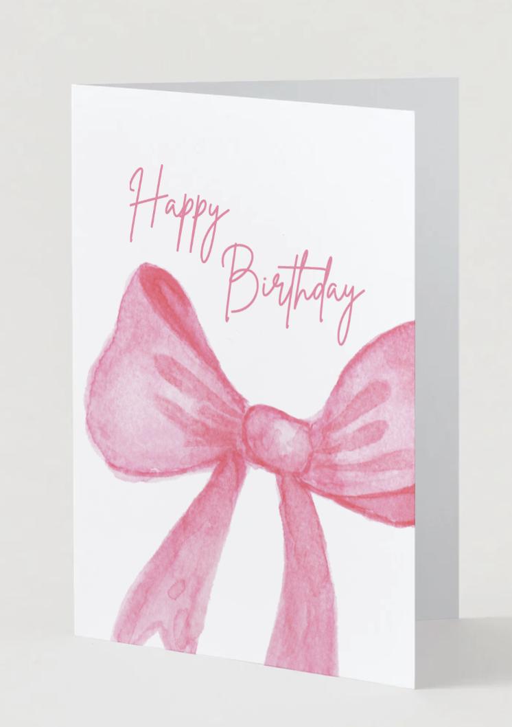 Happy Birthday Bow Birthday Card | Printable (Digital Download)