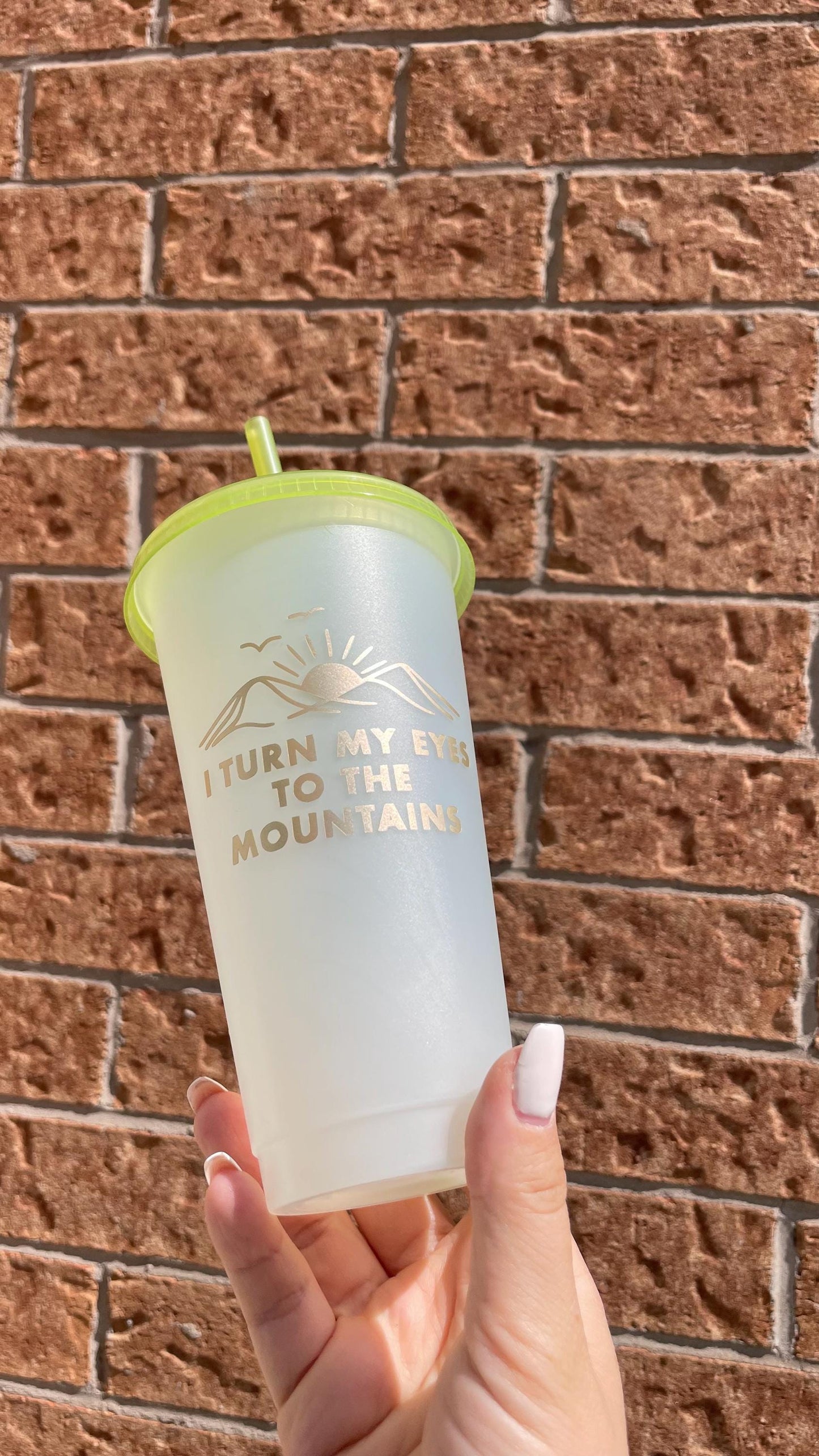 Psalm 121 Tumbler | Colour Changing Mountain Sunrise Cup (24oz)