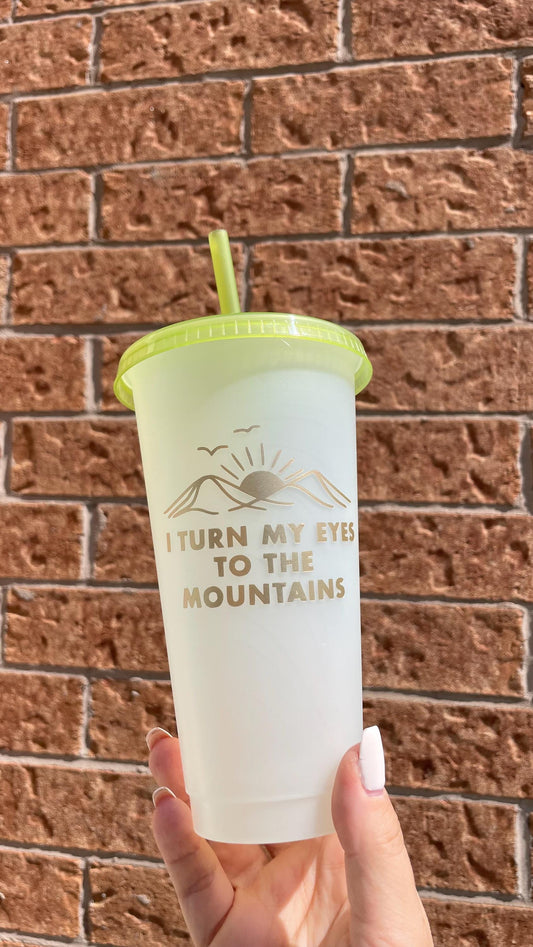 Psalm 121 Tumbler | Colour Changing Mountain Sunrise Cup (24oz)