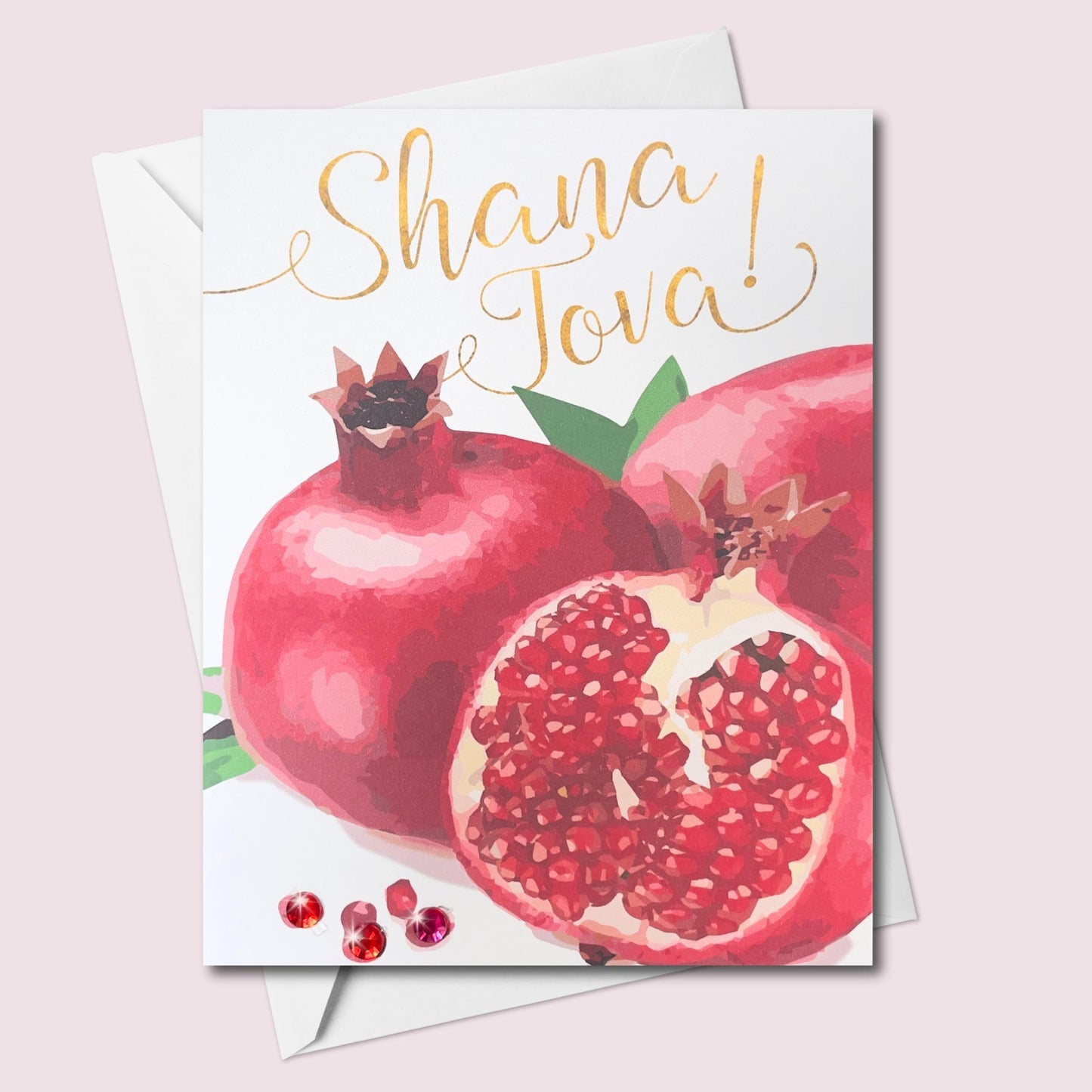 Shana Tova Pomegranate Card | Handmade Rosh Hashanah Jewish New Year Greeting