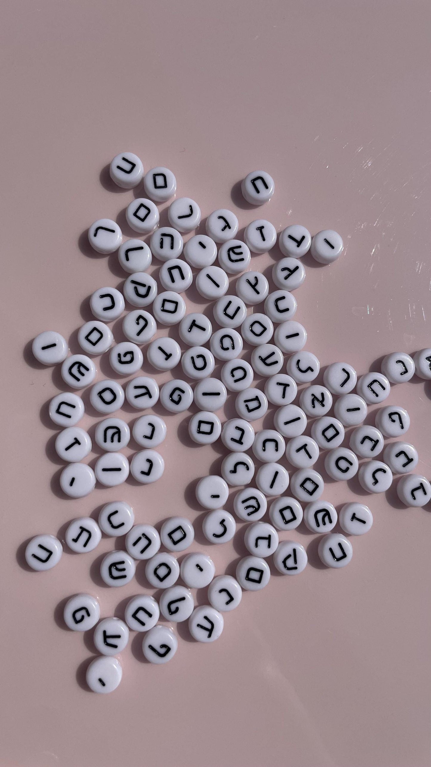 Colourful Hebrew Alphabet Letter Beads: 7mm DIY Jewelry Supplies
