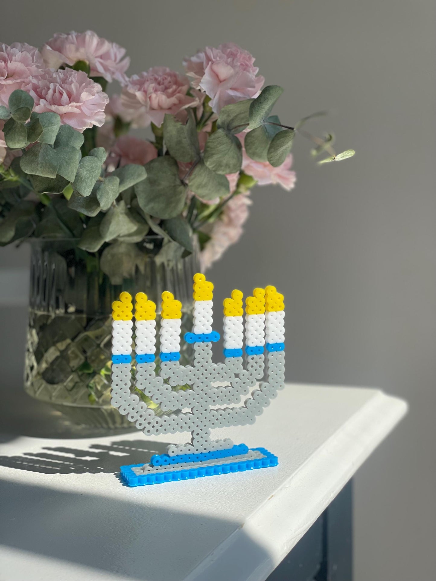 Perler Bead Menorah Pattern | DIY Hanukkah Craft for Kids (PDF Download)
