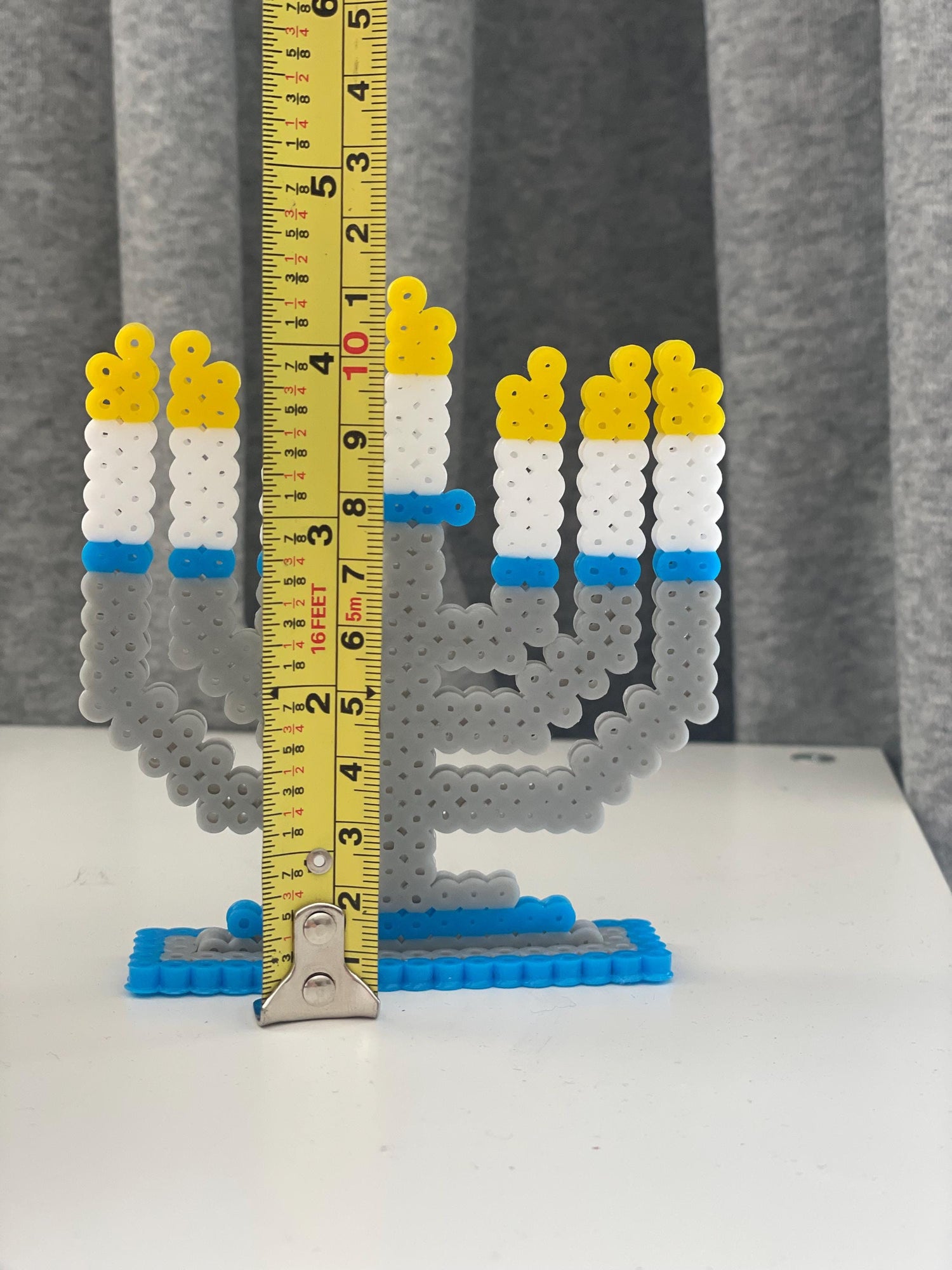 Perler Bead Menorah Pattern | DIY Hanukkah Craft for Kids (PDF Download)