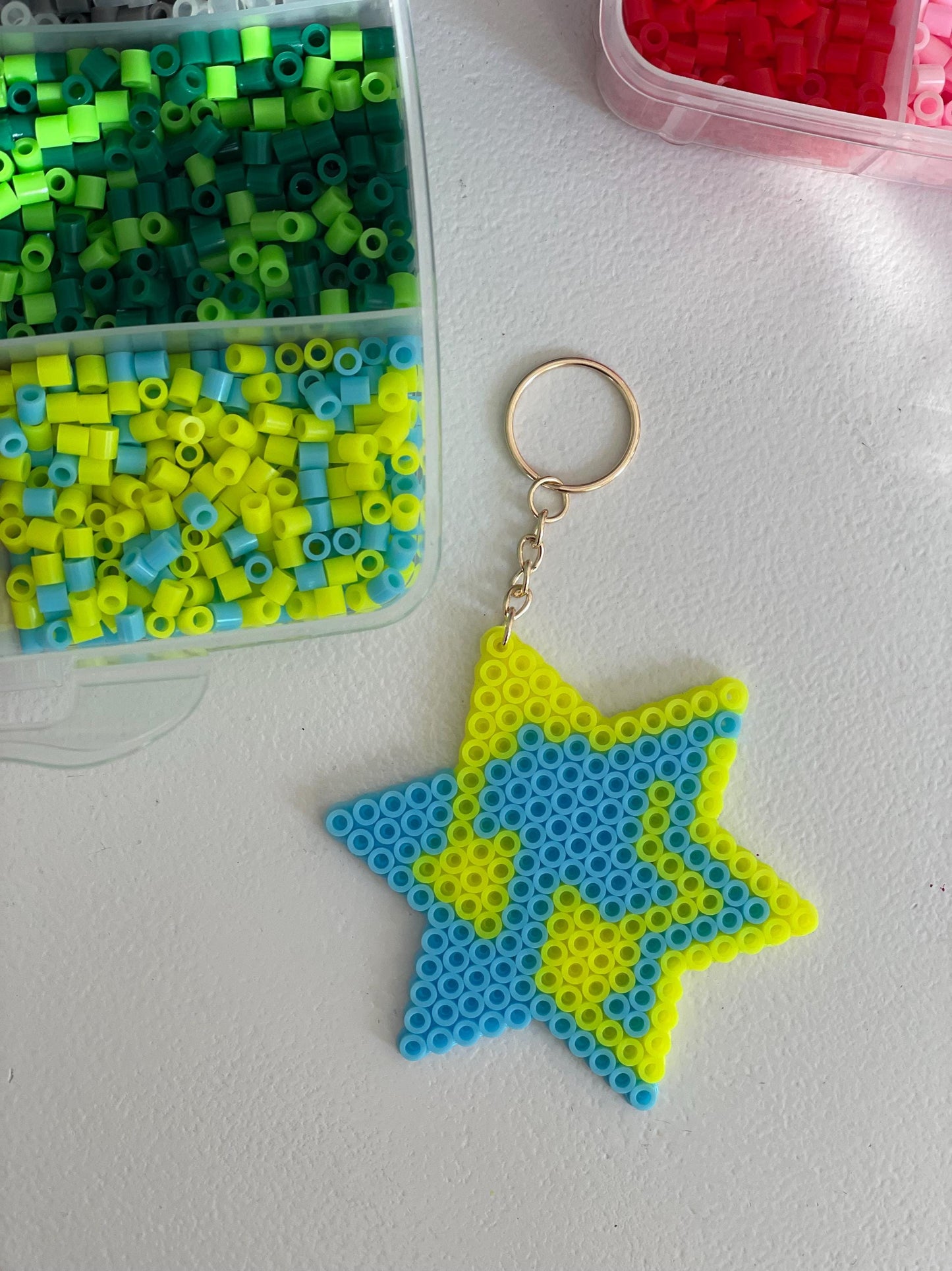 Large Perler Bead Magen David Charm | Star of David Keychain, Backpack Accessory