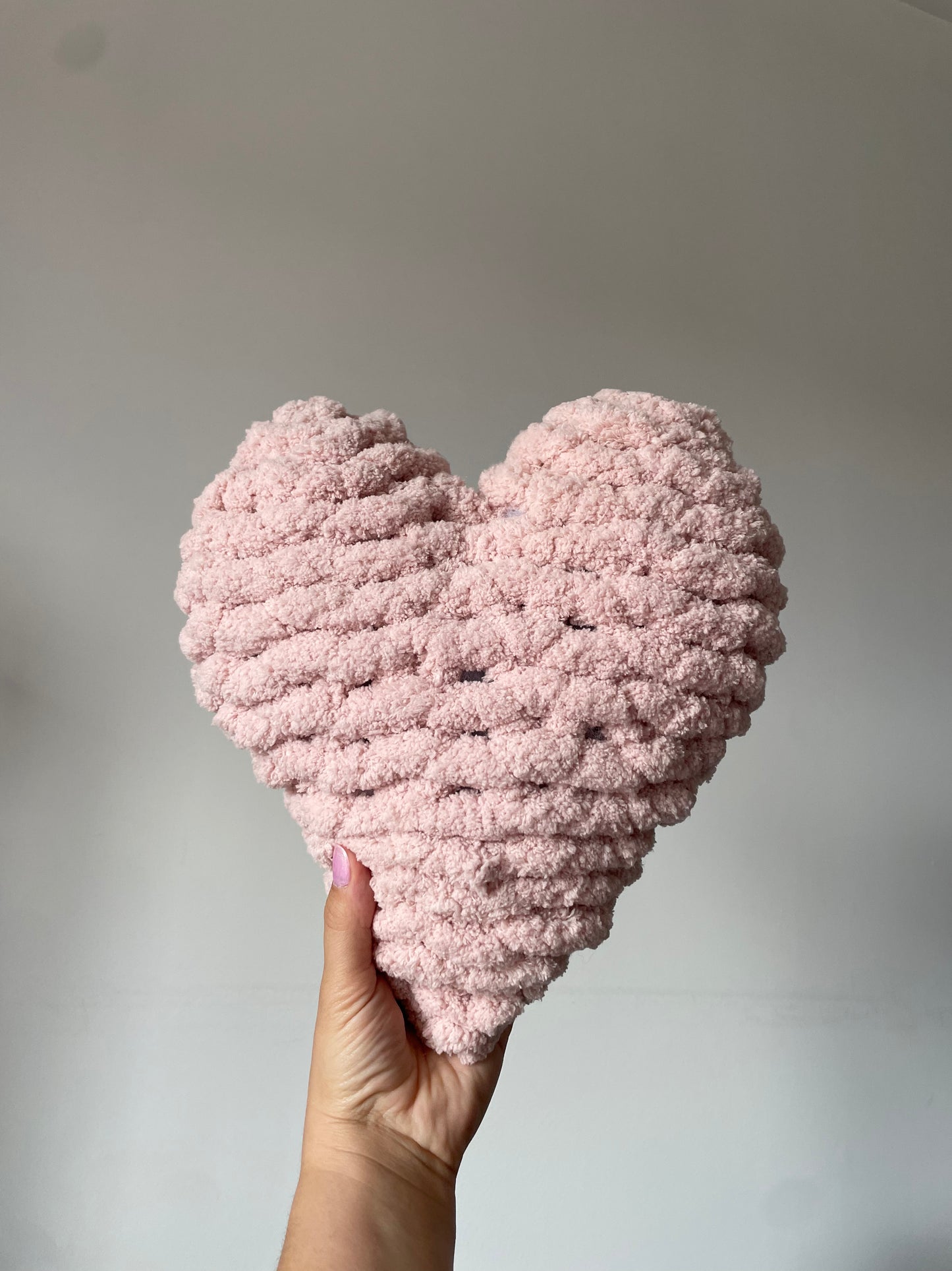 Heart Pillow in Soft Pink