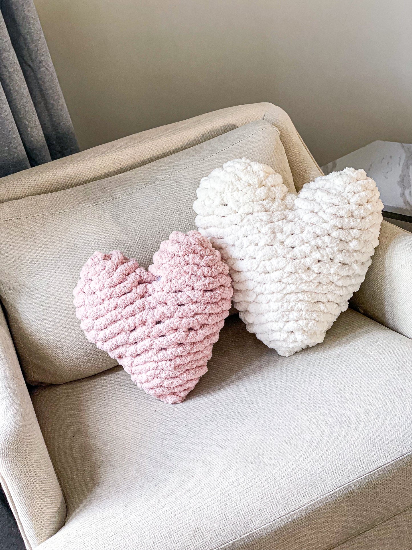 Heart Pillow in Soft Pink