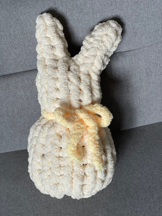 Stuffy Easter Peep Bunny - Butter Yellow with Yellow Bow