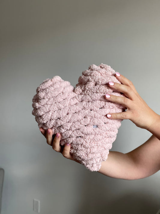 Heart Pillow in Soft Pink