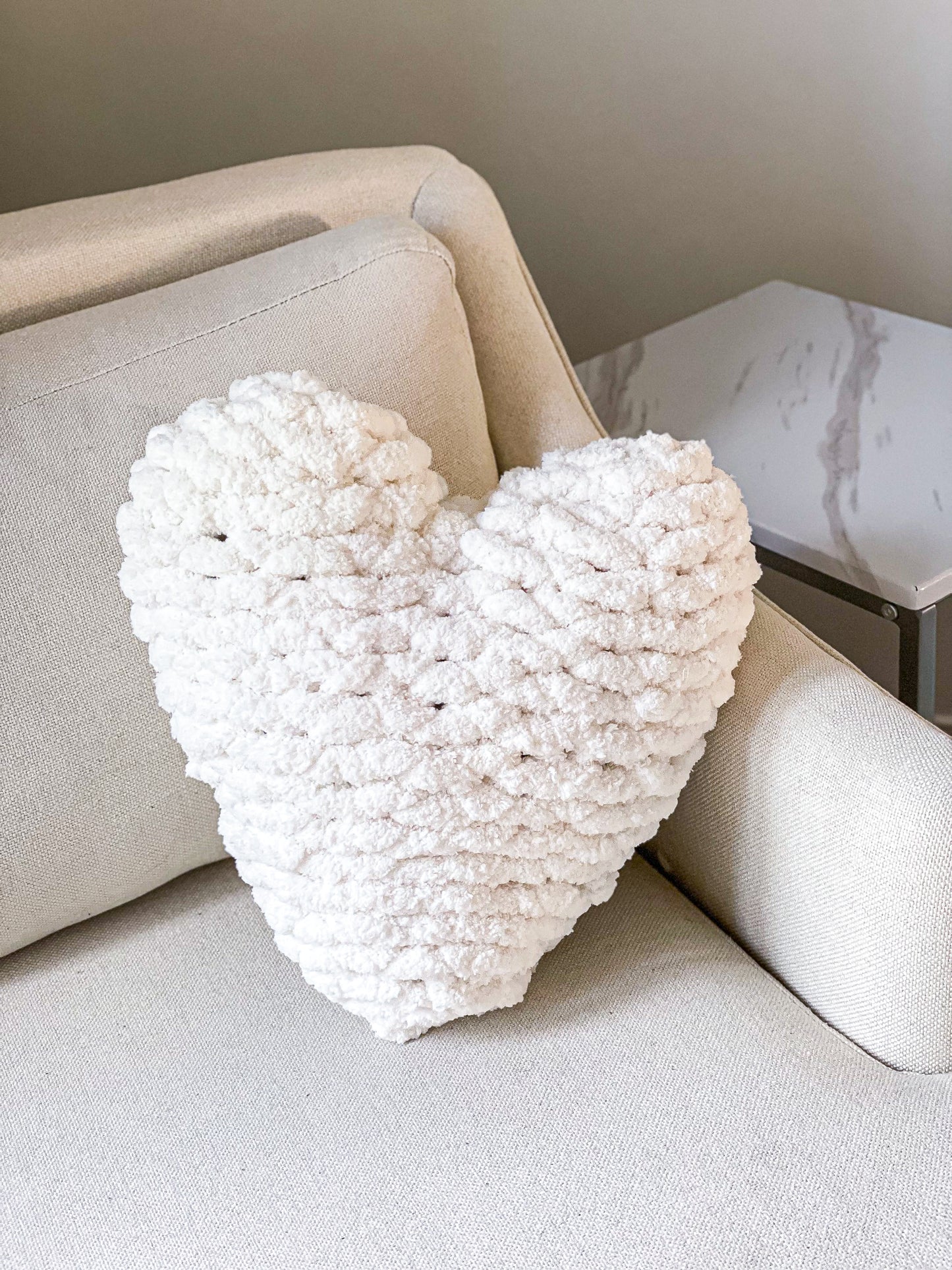 Heart Pillow in White