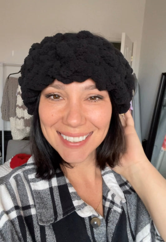 Happy Head Ear Warming Headband in Black