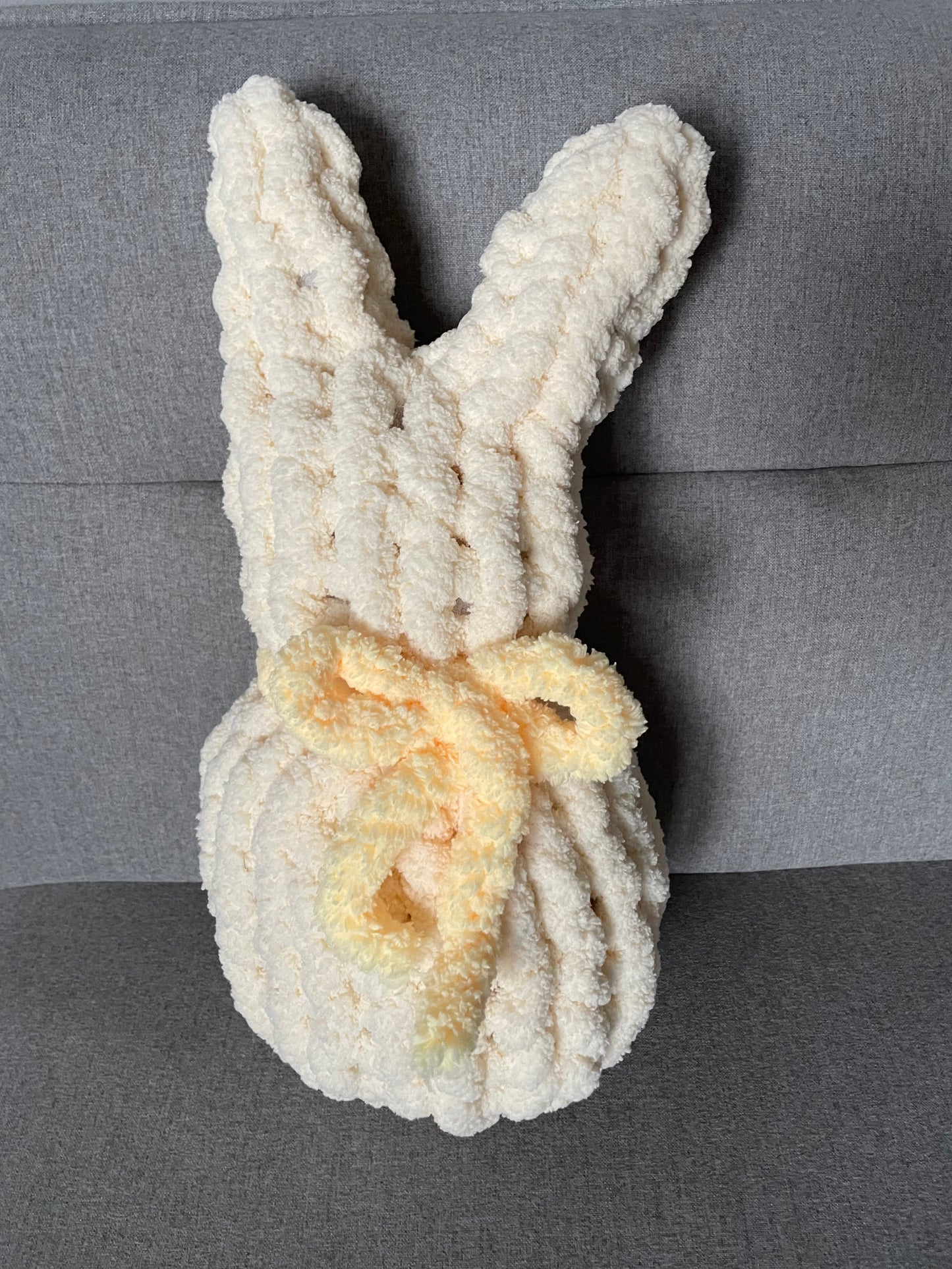 Stuffy Easter Peep Bunny - Butter Yellow with Yellow Bow